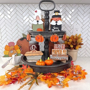 Thanksgiving Tiered Tray | Pilgrim Tiered Tray