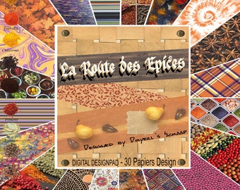 La Route des Epices - 37 feuilles imprimables - format A4 - Designed by Dryiell's Scrap - Fonds Design & Embellissements - 3 PDF