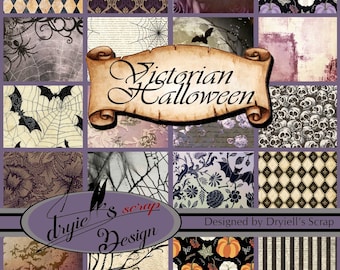 Victorian Halloween - 35 feuilles imprimables - Format A4 -  designed by Dryiell's Scrap -