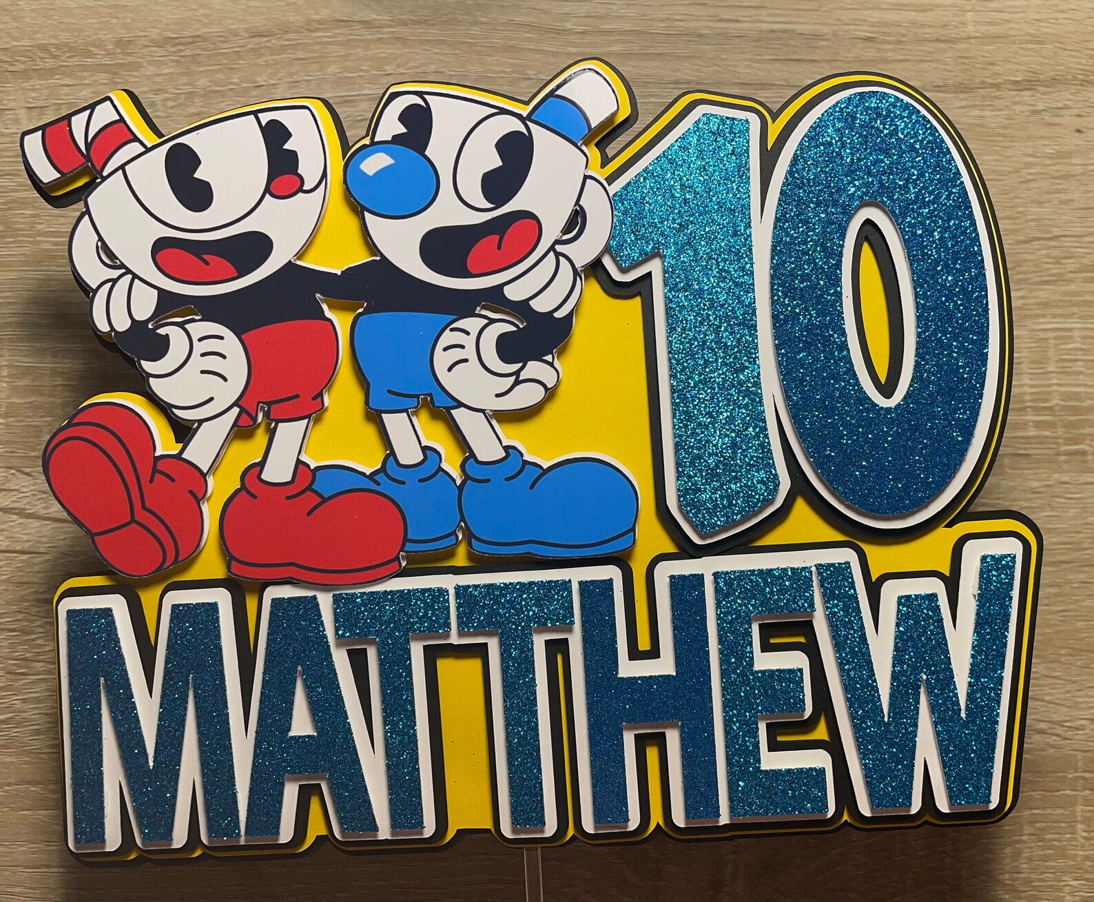 Cuphead Cake Topper Cuphead Video-game Birthday Birthday | Etsy India