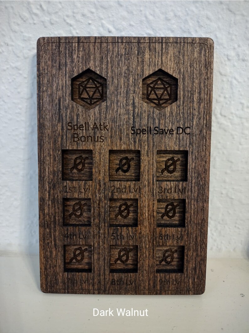 D&amp;D Spell Slot Tracker single Board - Etsy