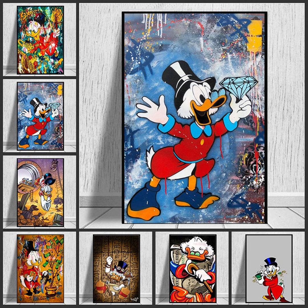 Disney Donald Duck Poster And Print Modern Cartoon Dollar Canvas
