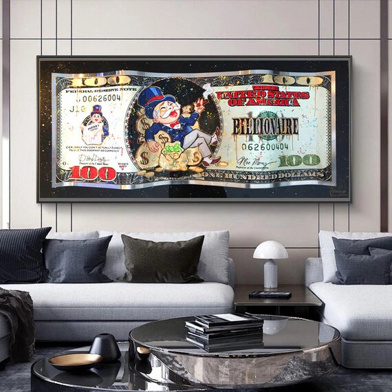 Creative Money 100 Dollars Monopoly Dollar Art Canvas Painting Etsy