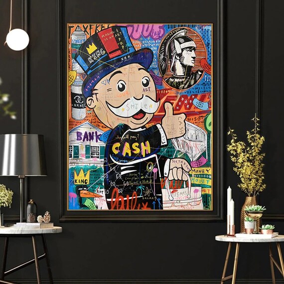 Mr Monopoly Canvas Wall Art Hermes – Luxury Home Decor – GraffitiWallArt
