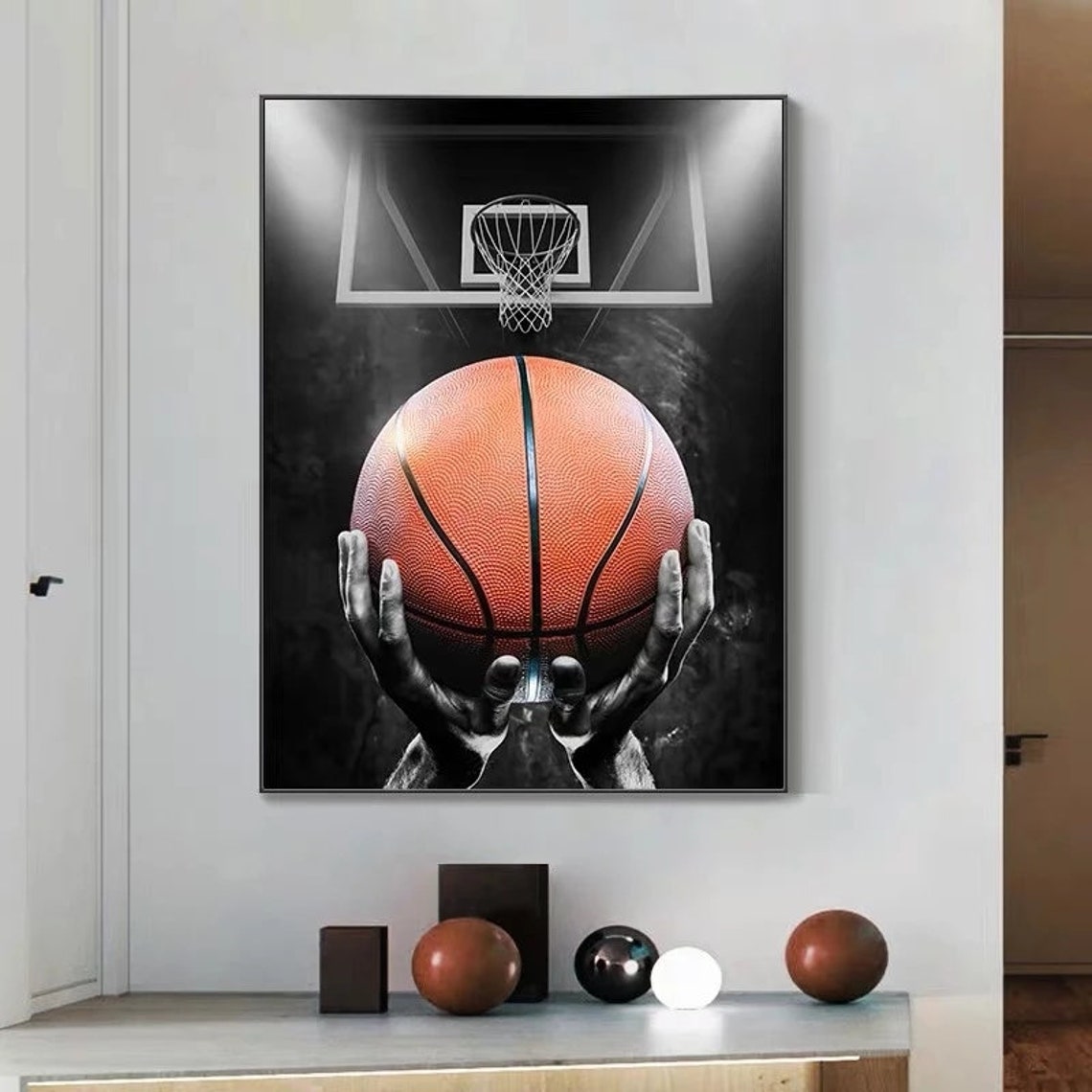Modern Basketball Canvas Painting Sports Wall Art Etsy