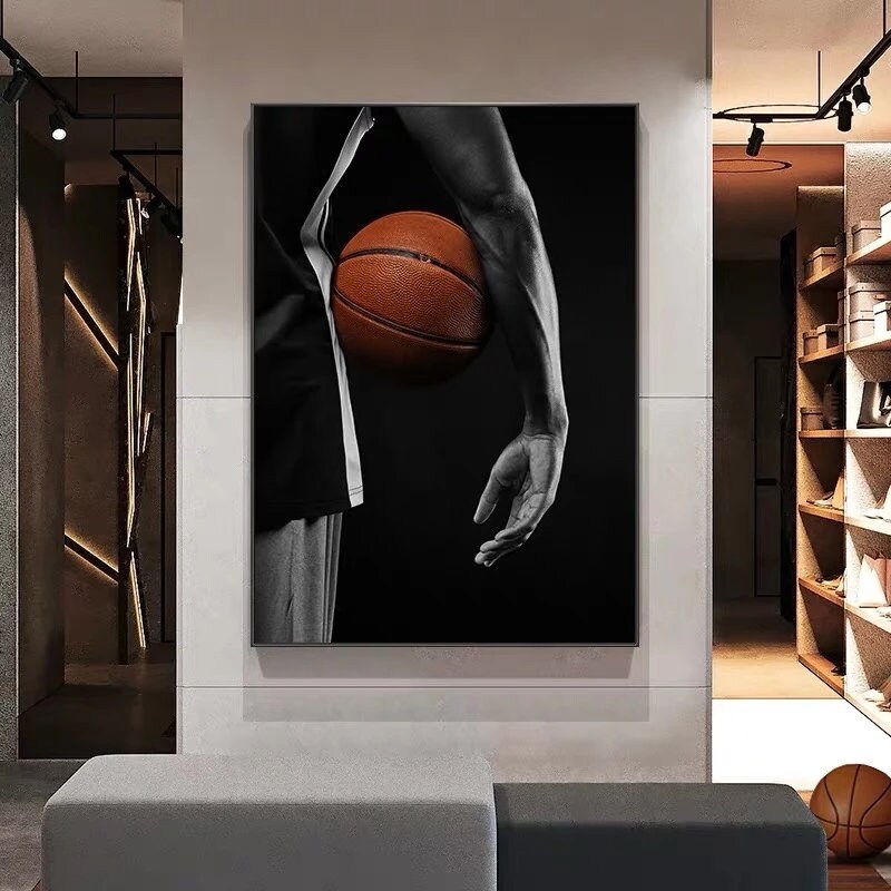Modern Basketball Canvas Painting Sports Wall Art Etsy
