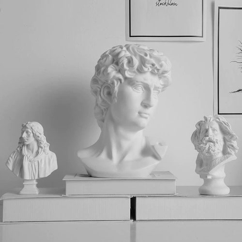 David Resin Bust Statue Sculpture Ornament Home Decoration Etsy