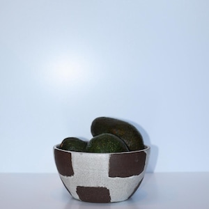 Checkered Black and White Handmade Kitchen Bowl
