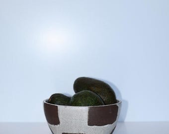 Checkered Black and White Handmade Kitchen Bowl