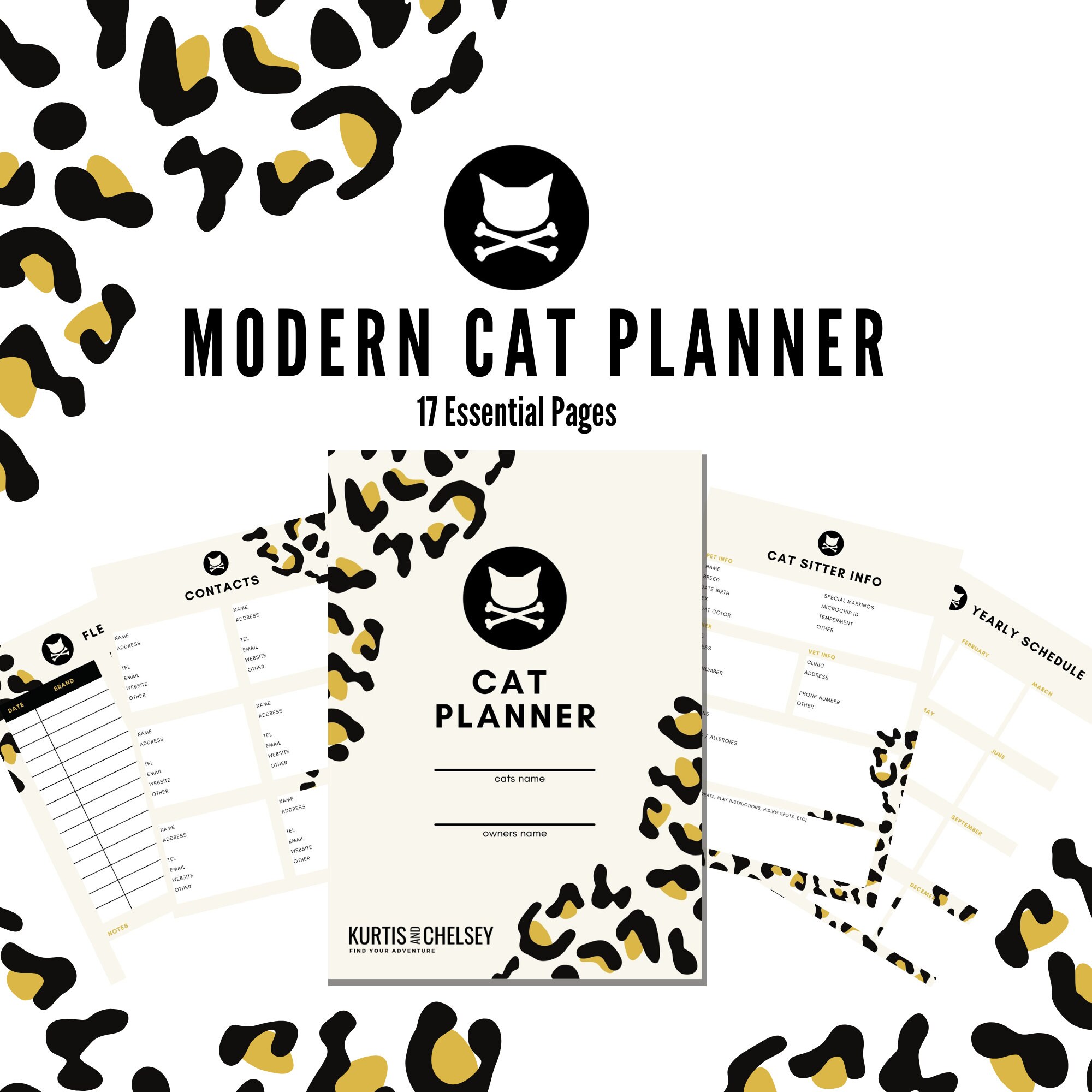 Printable Cat Planner, Pet Care Printables, Pet Organizer, Pet Care