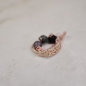 Wire wrapped pendant gemstone beads Mother's Day gift READY TO SHIP wire wrapped jewelry rose gold image 2