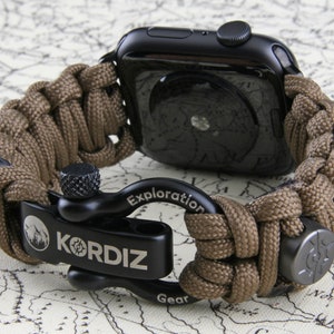 Paracord Apple Watch Band | 49mm 45mm 44mm 42mm | Cord Apple Watch Strap | Series 8 7 SE 6 5 4 3 2 1 & Ultra [Coyote] [Handmade]