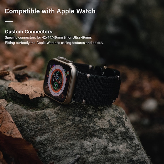 Strap 44mm 4 49 1 Rugged Apple SE 8 Black 3 7 Nylon Ultra Sports - 42mm handmademade With Tough Band 6 Etsy 45mm 2 Watch 5 USA Mm in Compatible