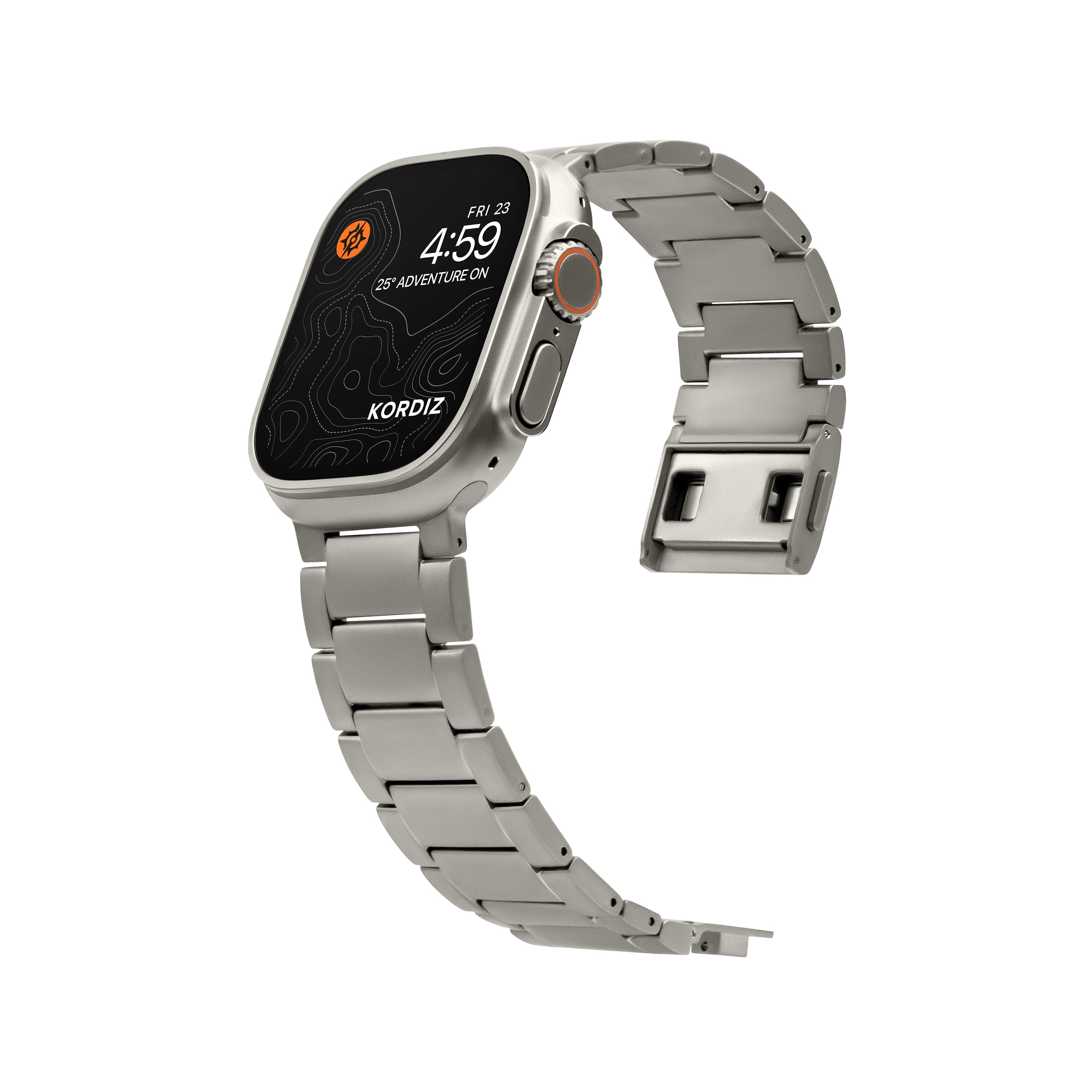 KORDIZ Titanium Band T01 Pro (Max) - Compatible for Apple Watch ULTRA & ULTRA 2 (49mm) - with Magnetic Clasp and dlc scratch resistant