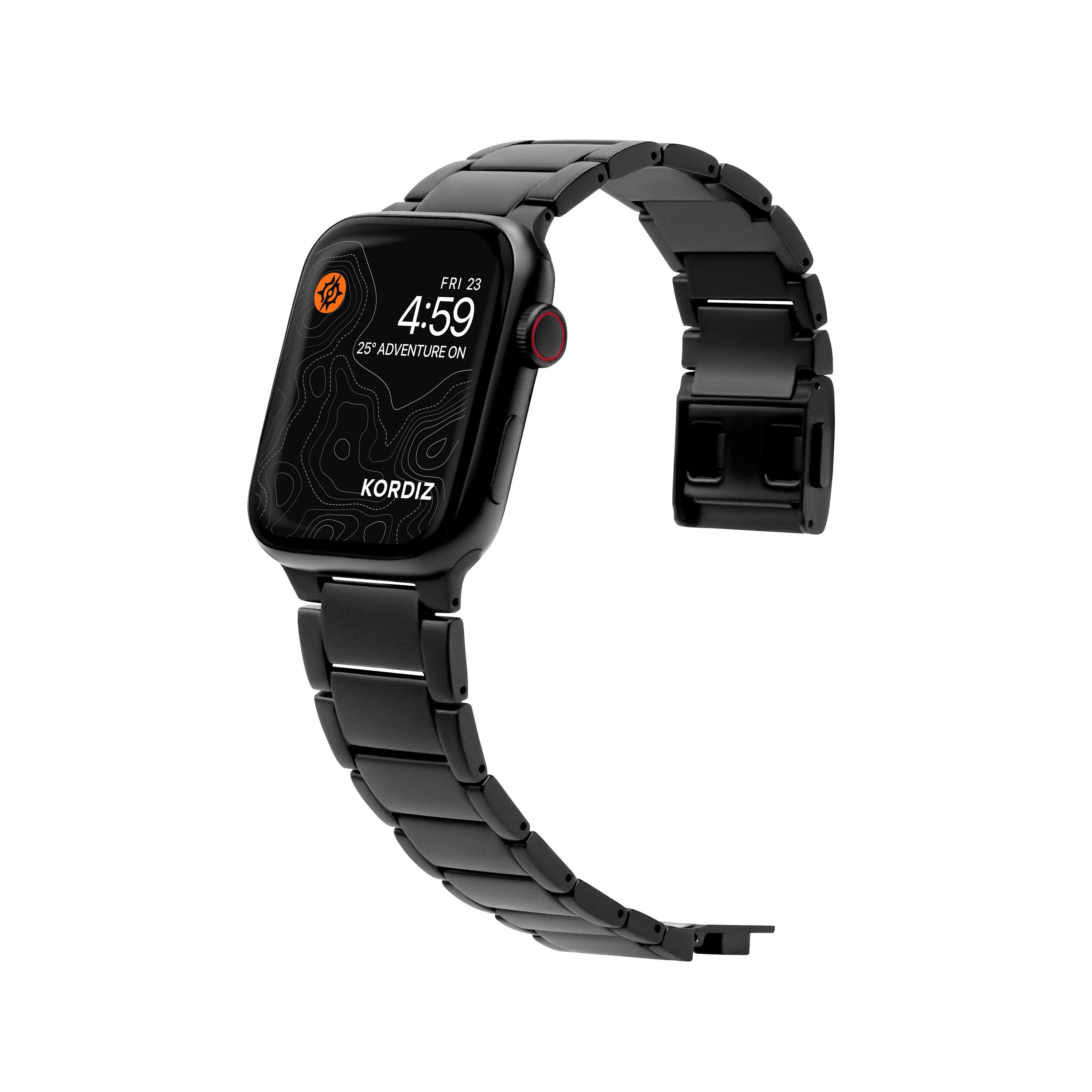 KORDIZ Titanium Apple Watch Band: Magnetic Clasp, DLC Scratch