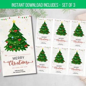 EDITABLE Christmas Gift Tags, Merry Christmas Tags, Holiday Gift Tags, Personalized Tags Template, Printable Digital Tags Instant Download