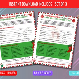 EDITABLE PTA PTO Volunteer Form, Pto/pta Parent Volunteer Sign Up Form Template, Newsletter Back to School Recruitment Instant Download