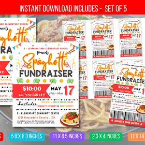 EDITABLE Spaghetti Dinner Fundraiser Invitation Flyer, School Event Charity Community Company Church, Digital Template Instant Download