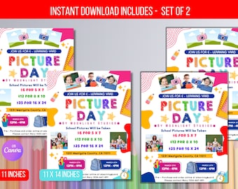 EDITABLE School Photos Flyer, Business Photography Studio, Kids Printable Back to School Graduation Yearbook Photos, School PTO PTA Template