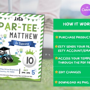 EDITABLE Let's Par-tee Birthday Invitation, Birthday Party Invite, Boy ...