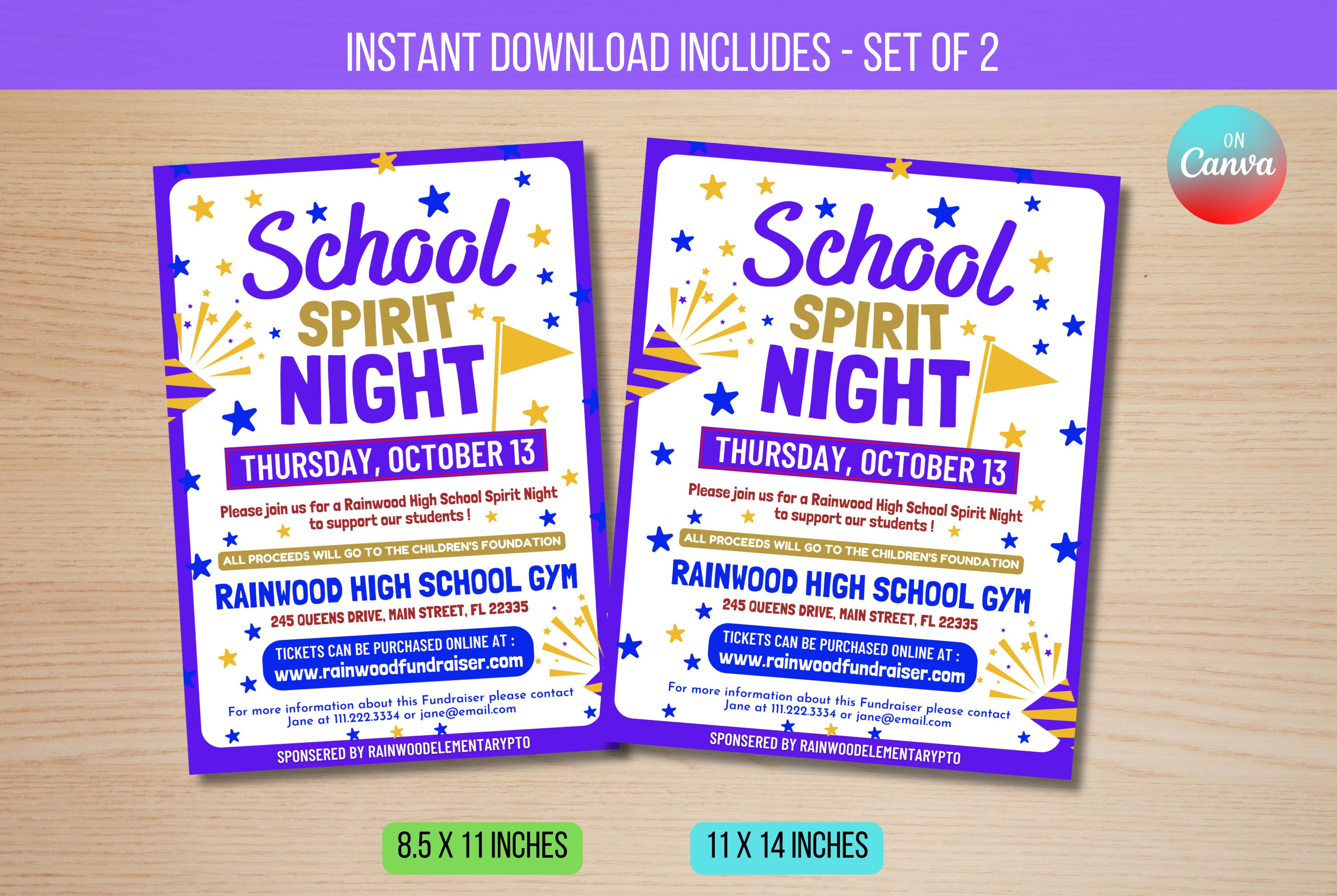 EDITABLE School Spirit Flyer, School Spirit Night Party, Spirt Night ...