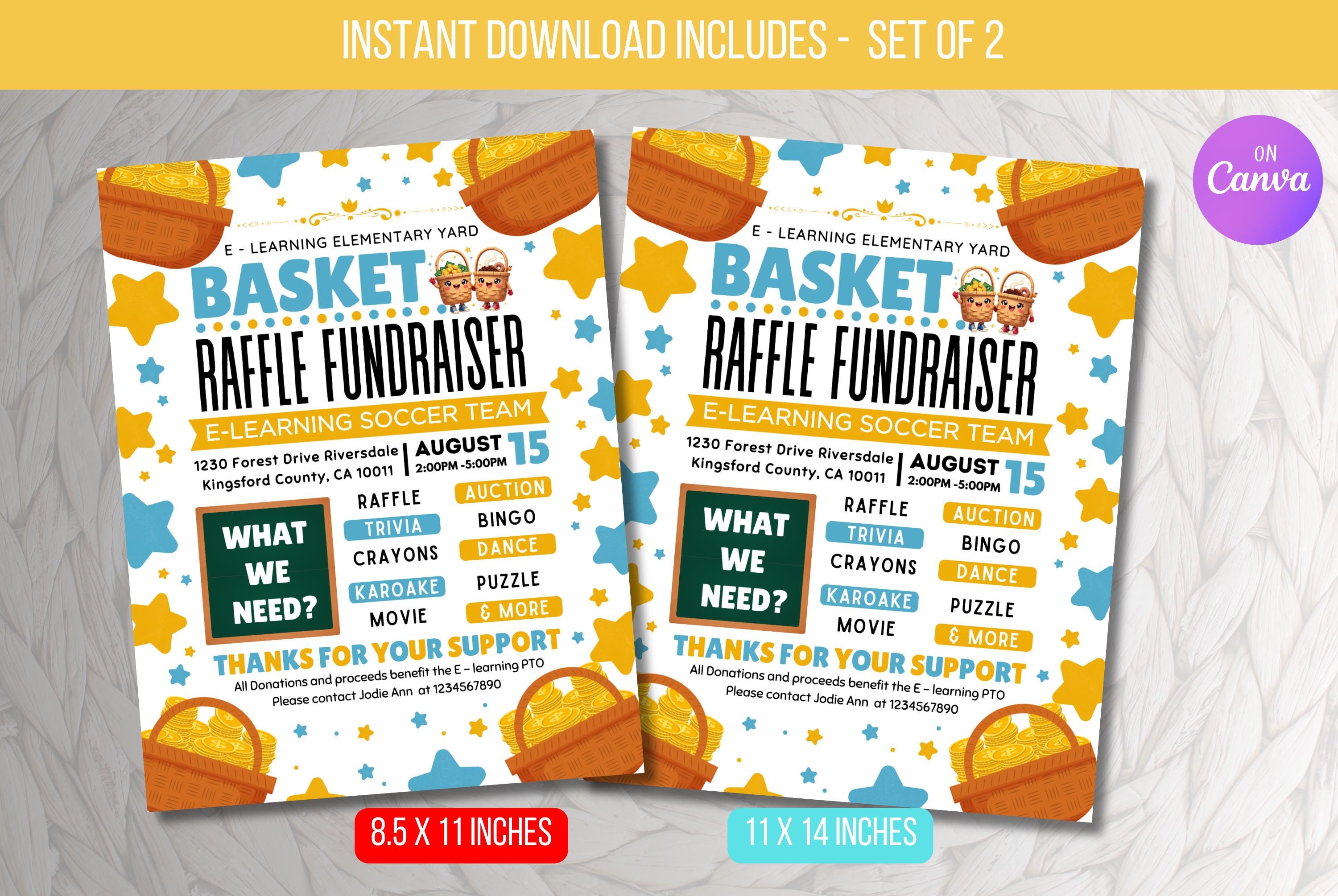 Pta Raffle EDITABLE Basket Raffle Fundraiser Flyer, Raffle Fundraiser Template ...