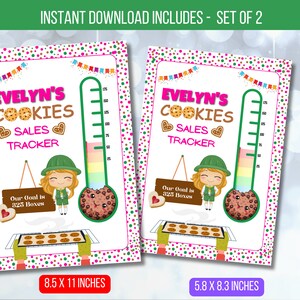 EDITABLE Cookie Sales Tracker, Girl Scout Cookie Gola Poster, ABC Bakers Girl Scout Cookie, Printable Profit Tracker Instant Download Chart