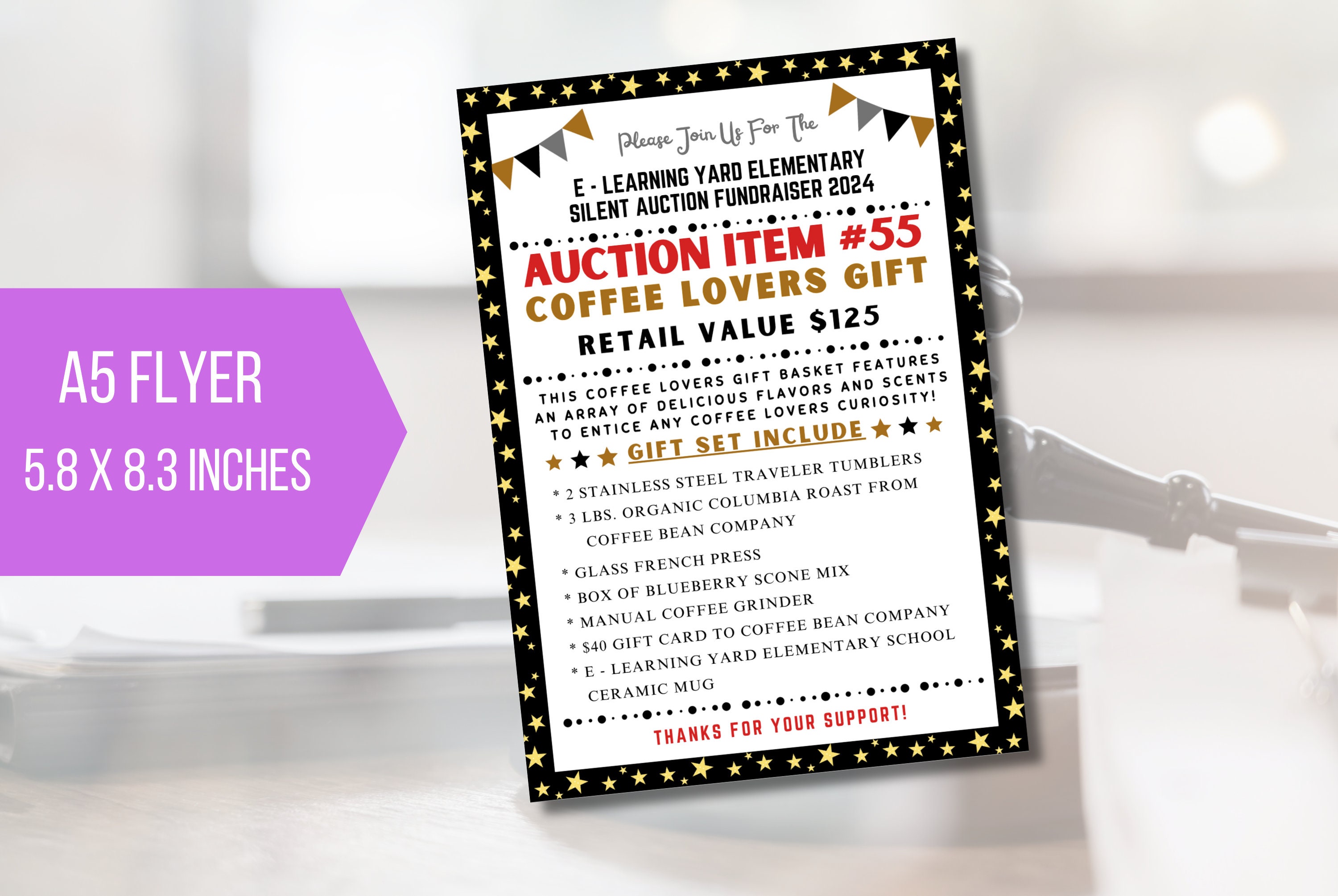EDITABLE Silent Auction Fundraiser Template, Auction Fundraiser Invite ...