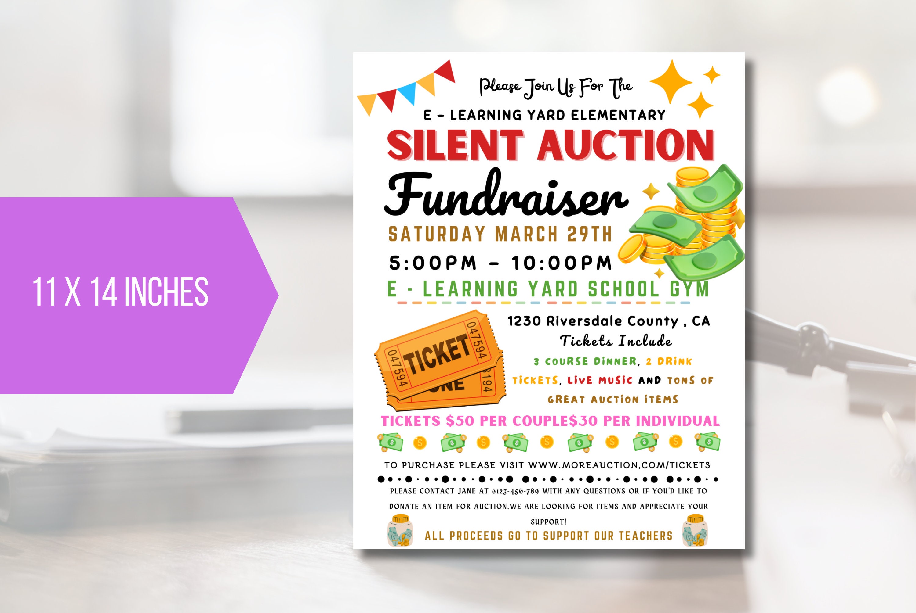 EDITABLE Silent Auction Fundraiser Template, Auction Fundraiser Invite ...