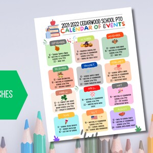 EDITABLE Monthly Event Calendar Flyer Template, Year at a Glance ...