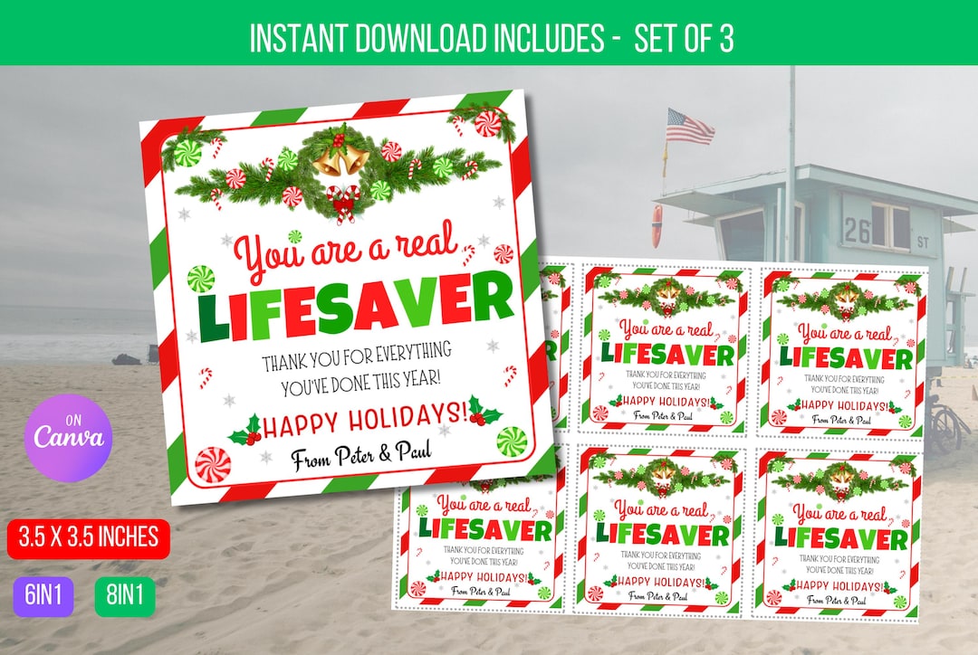 EDITABLE You Are a Real Lifesaver! Candy Gift Tag for Teachers, Staff ...