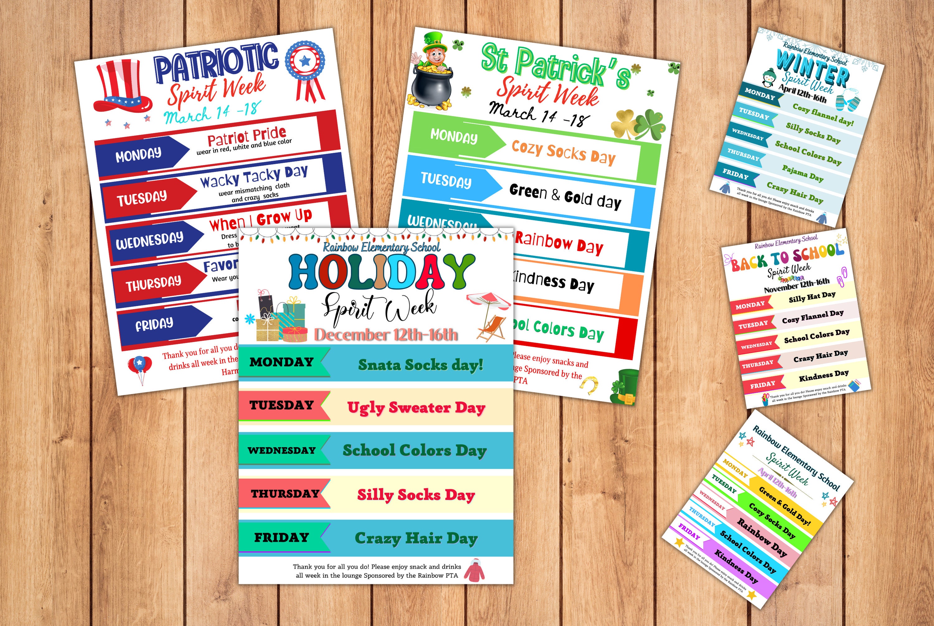 Spirit Week Chain Spirit Week Bundle. Spirit Week Flyers. Christmas Spirit Week - Etsy