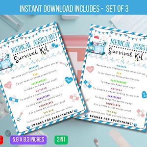 EDITABLE Template for Medical Assistant Survival Kit, CNA Nursing Assistant, Nurse Appreciation, and National Nurses Day Instant Download