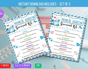 EDITABLE Template for Medical Assistant Survival Kit, CNA Nursing Assistant, Nurse Appreciation, and National Nurses Day Instant Download