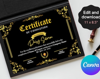 Certificado de conclusão minimalista, certificado de conclusão de maquiagem, certificado de apreciação para impressão, prêmio de beleza DIY,