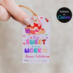 EDITABLE Coworker Valentine&#39;s Day gift tag, Editable Teachers Valentine&#39;s Day Appreciation Gift Tag, Staff Appreciation Gift, Thank you tag