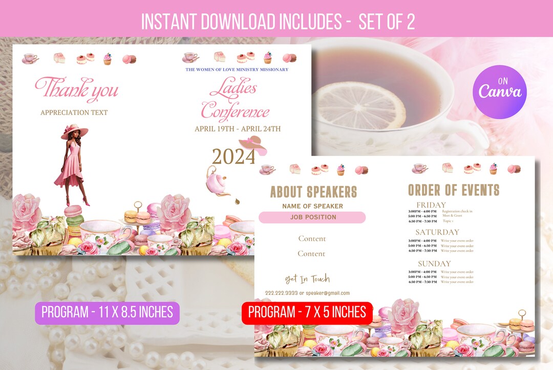 EDITABLE Ladies Tea Event Flyer Printable With Ladies Conference Event ...