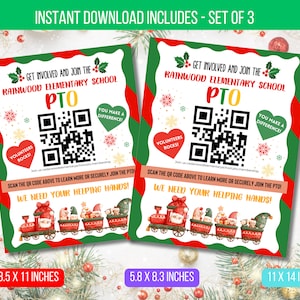 EDITABLE School PTO Recruitment Flyer with QR Code, Printable Handout School Template, Why Join Volunteers, We Need You, Instant Download