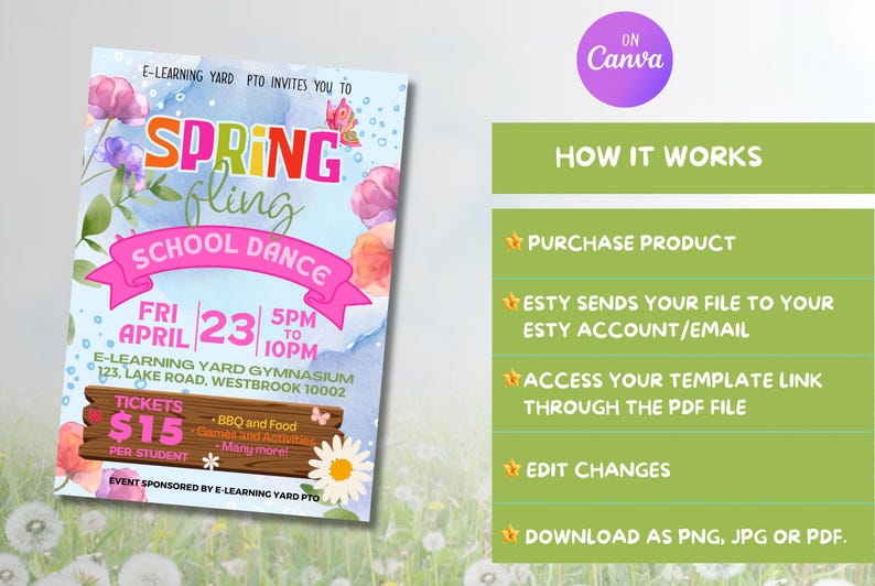 Spring Flyer Butterfly EDITABLE Spring Fling Market Flyer, Easter Festival Fundraiser Event ...