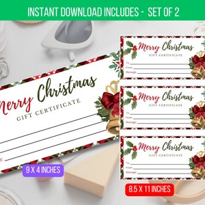 EDITABLE Gift Certificate Template Flyer, Printable Gift Voucher, Christmas Gift, Gift item Gift Card Digital Template Instant Download