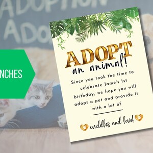 EDITABLE Adopt an Animal Printable Sign, Kitty Cat Party, Dog Adoption ...