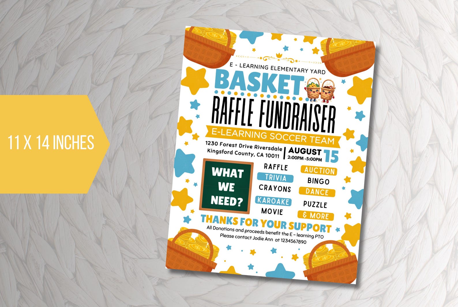 EDITABLE Basket Raffle Fundraiser Flyer, Raffle Fundraiser Template ...