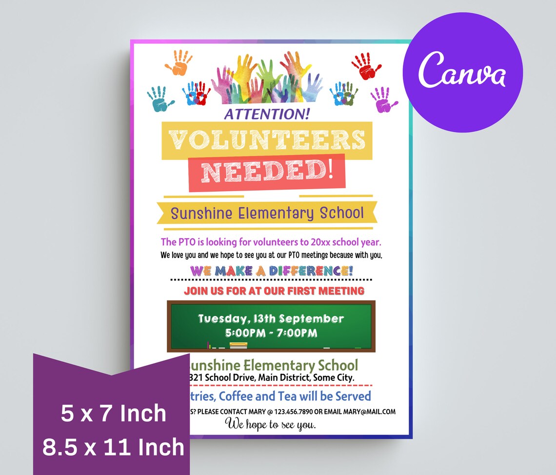 EDITABLE Volunteer Recruitment Flyer, Volunteers Needed Flyer Template ...