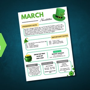 EDITABLE March Newsletter Template Classroom Printable Handout Flyer EDITABLE March Newsletter Template Classroom Printable Handout Flyer