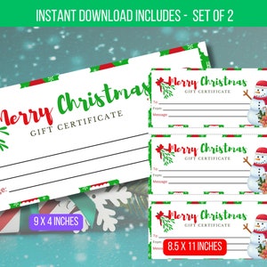 EDITABLE Gift Certificate Template Flyer, Printable Gift Voucher, Christmas Gift, Gift item Gift Card Digital Template Instant Download