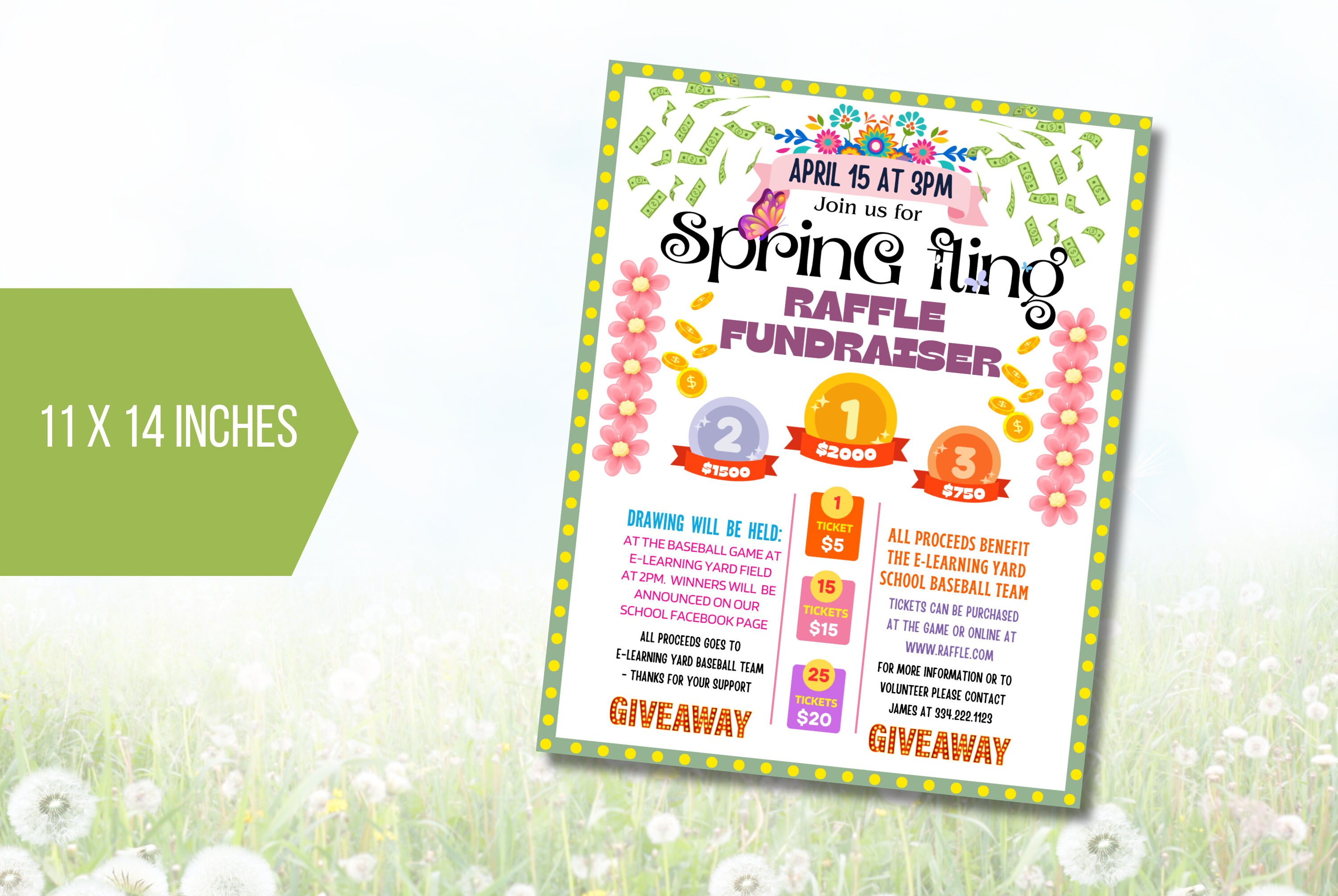 EDITABLE Spring Fling Raffle Fundraiser, Easter Festival Fundraiser ...