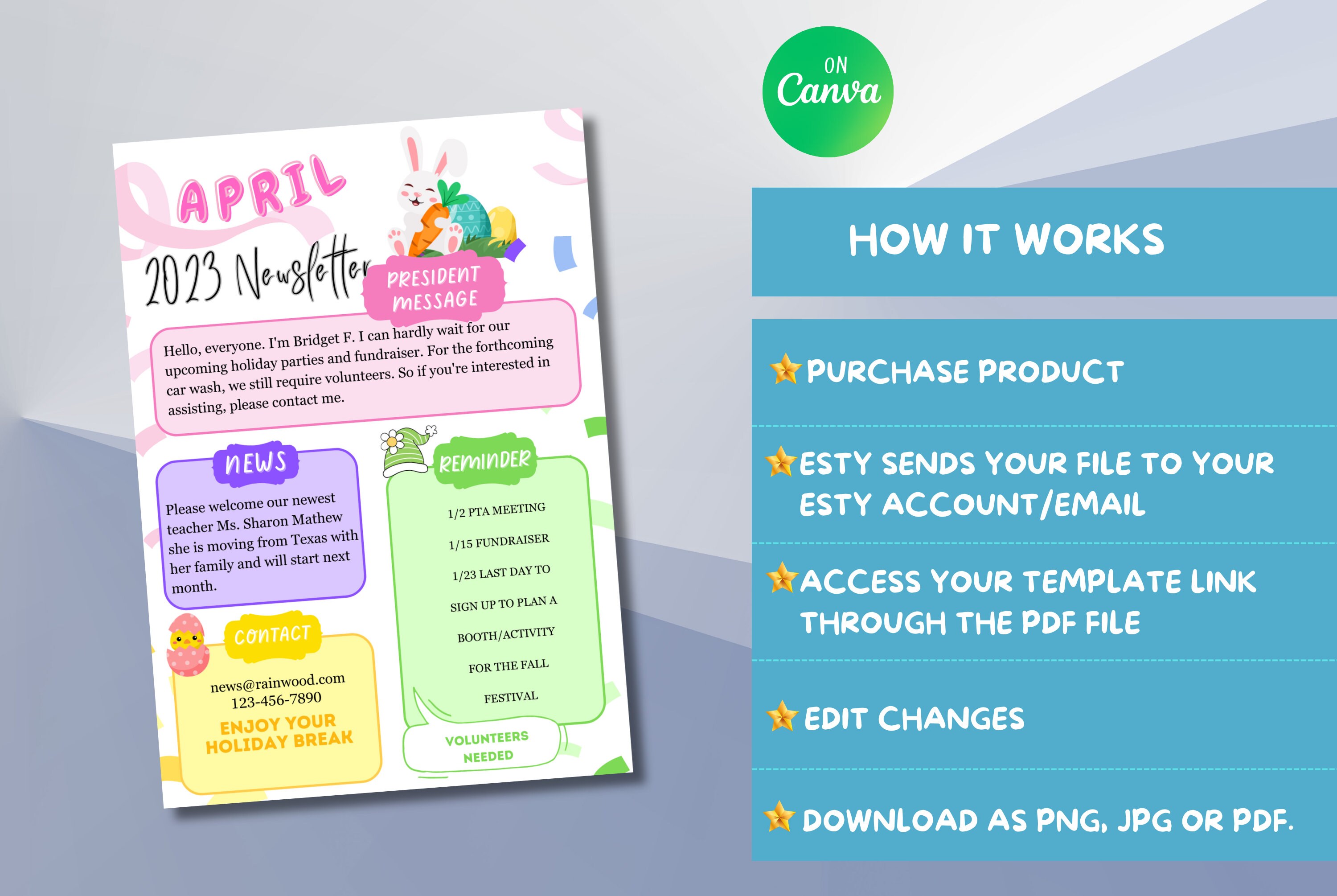 EDITABLE Monthly Newsletter Template Bundle, Classroom Printable ...