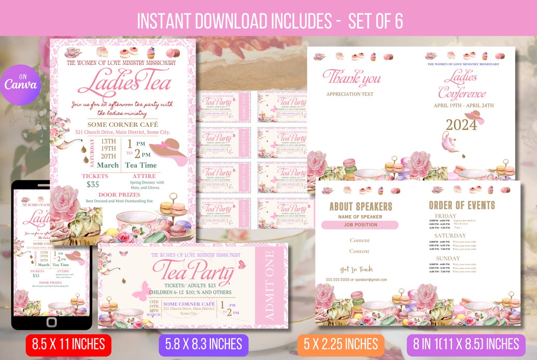 EDITABLE Ladies Tea Event Flyer Printable With Ladies Conference Event ...
