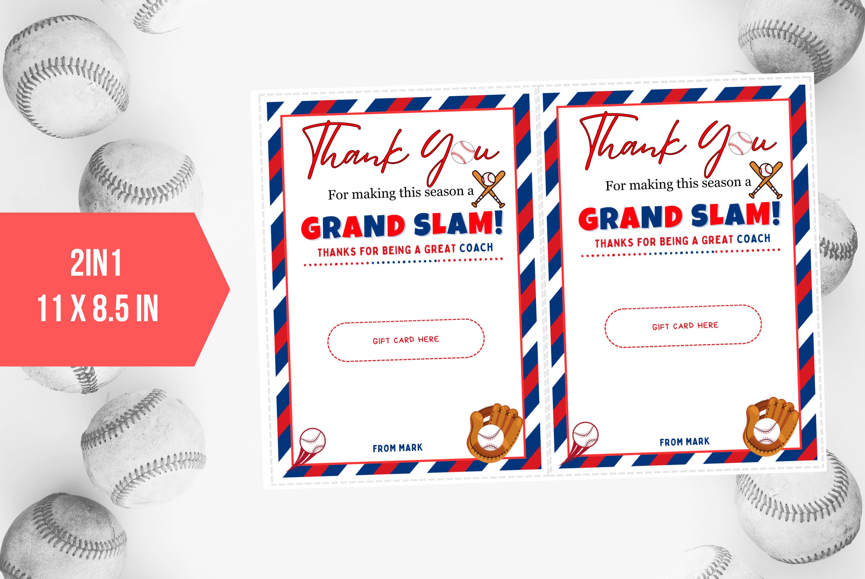 EDITABLE Baseball Coach Appreciation Gift Card Printable - Etsy