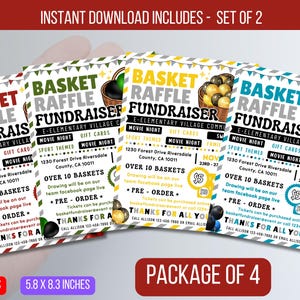 BEARBEITBARER Korb Raffle Fundraiser Flyer, Raffle Fundraiser Vorlage, Schule PTO PTA Flyer Charity Raffle Ticketverkauf Sofort-Download